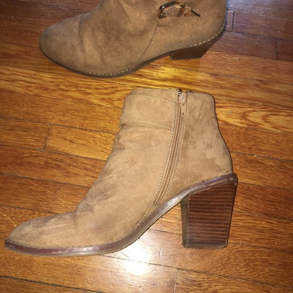 Forever 21 Suede Heeled Tan Boots - Picture 4 of 5